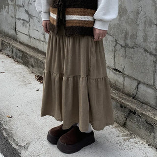 Corduroy long skirt