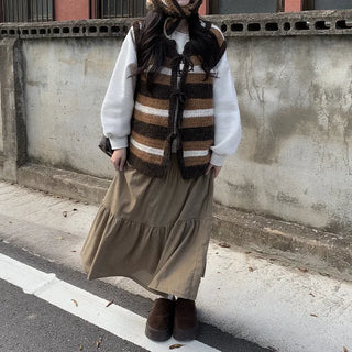 Corduroy long skirt