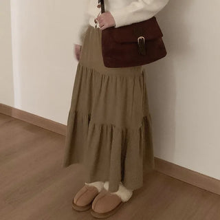 Corduroy long skirt