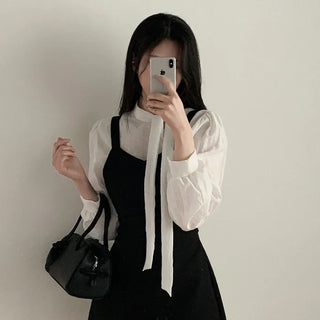 Ribbon chiffon blouse