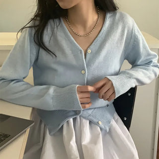 Soft Slim V-Neck Knit Cardigan