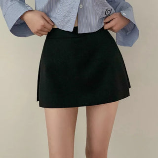 Black Basic A-line Mini Skirt
