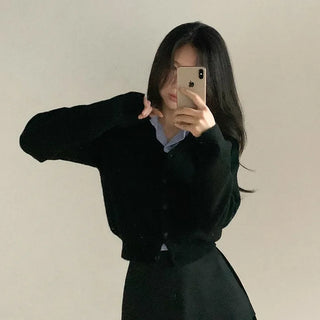 Black Basic A-line Mini Skirt