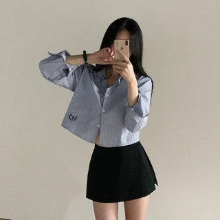Black Basic A-line Mini Skirt