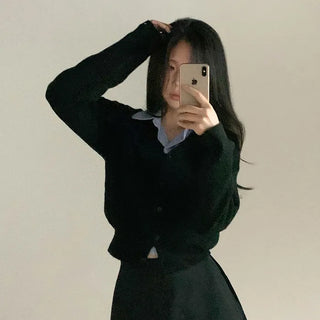 Black Basic A-line Mini Skirt