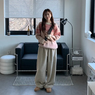 Dumble Wide Waist Elastic Pants