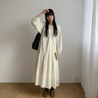 Shirred long dress