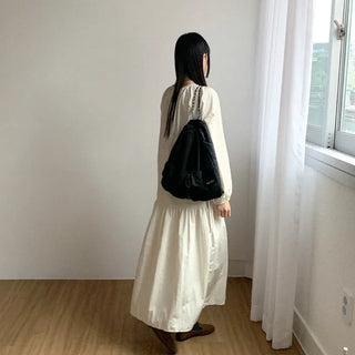Shirred long dress