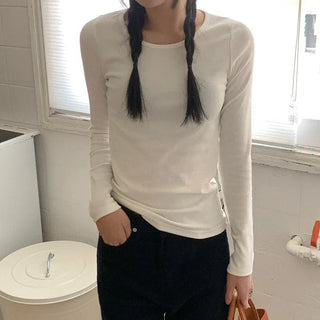 Fleece-lined round T-shirt
