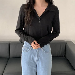 Cotton button polo shirt