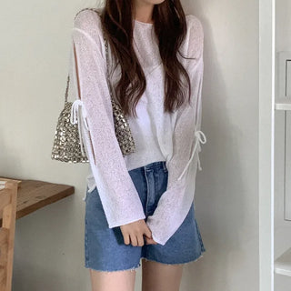Ribbon Boucle Boat Neck Knit