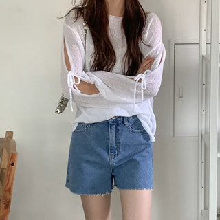 Ribbon Boucle Boat Neck Knit