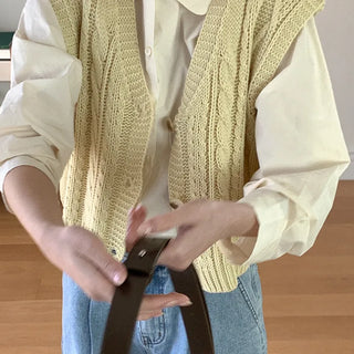 Cable knit vest