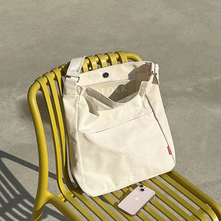 2-Pocket Plain Big Cloth Eco Bag (3 colors)