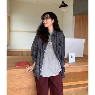 High-waisted semi-wide cotton pants
