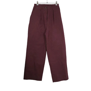 High-waisted semi-wide cotton pants