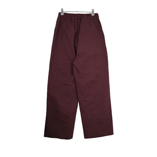 High-waisted semi-wide cotton pants