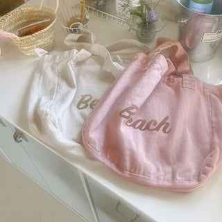 Autumn Pink Lettering Big Size Eco Bag