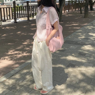 Autumn Pink Lettering Big Size Eco Bag