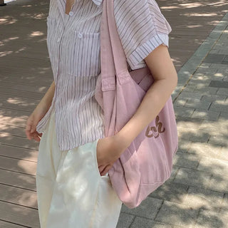 Pink lettering large size eco bag