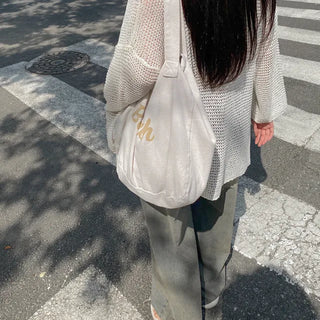 Autumn Pink Lettering Big Size Eco Bag