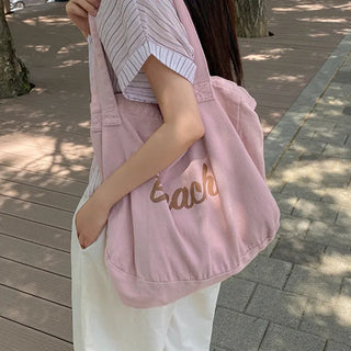 Pink lettering large size eco bag