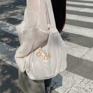 Pink lettering large size eco bag