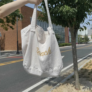 Autumn Pink Lettering Big Size Eco Bag