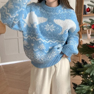 Snow pattern Nordic knit