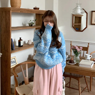Snow pattern Nordic knit
