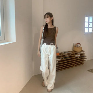 Boat neck sleeveless