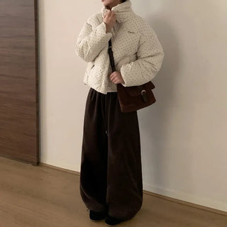 Corduroy Dot Fur Down