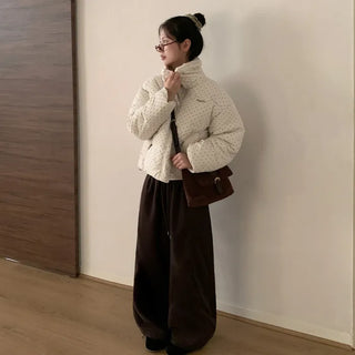 Corduroy Dot Fur Down
