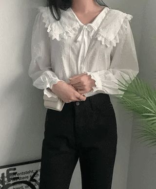 Lace collar blouse