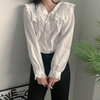 Lace collar blouse