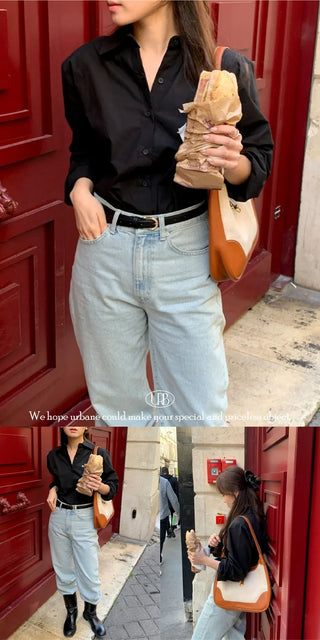 Autumn Days Semi-Wide Wash Denim Pants