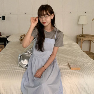 Basic cotton cropped short-sleeved T-shirt