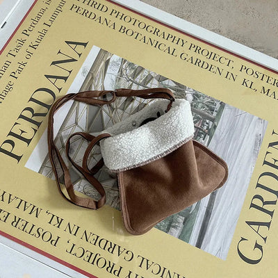 Sheepskin Boa Suede Mini Shoulder Bag