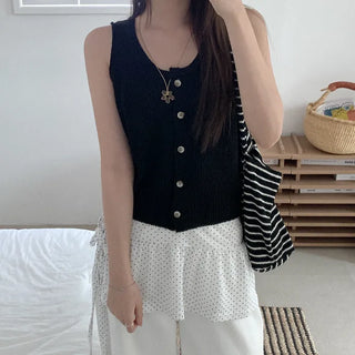 Button-up knit vest