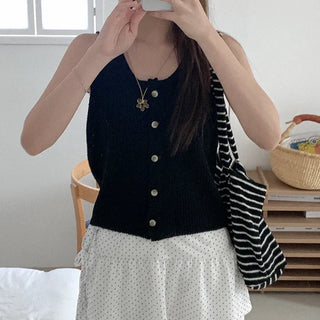 Button-up knit vest