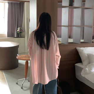 Two-tone striped cotton shirt