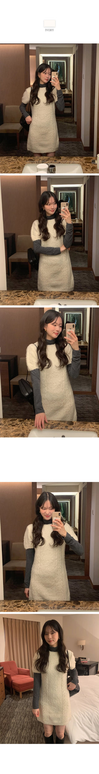 (3 colors) Knit Midi Dress