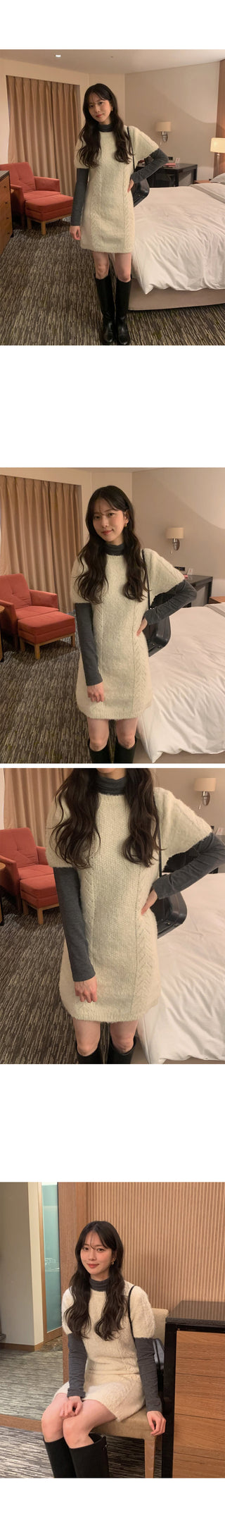 (3 colors) Knit Midi Dress