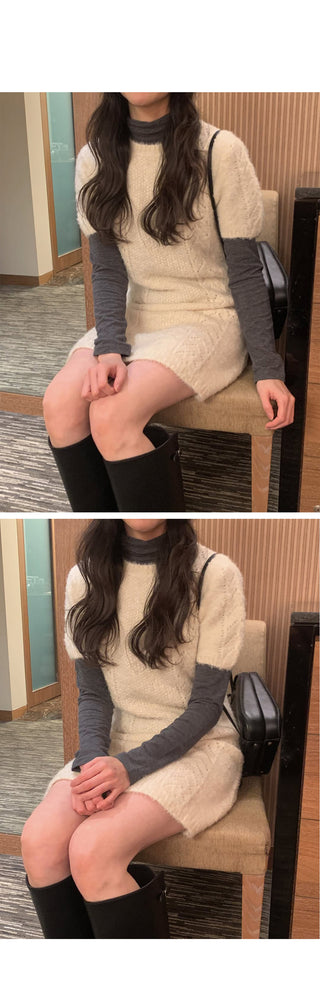 (3 colors) Knit Midi Dress