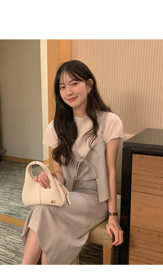 (2 colors) Slim Long Skirt