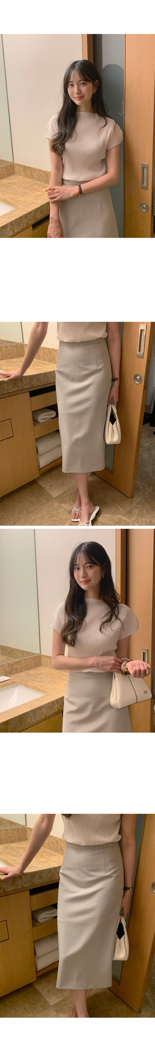 (2 colors) Slim Long Skirt