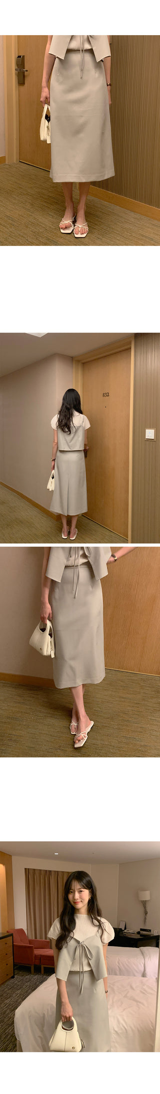 (2 colors) Slim Long Skirt