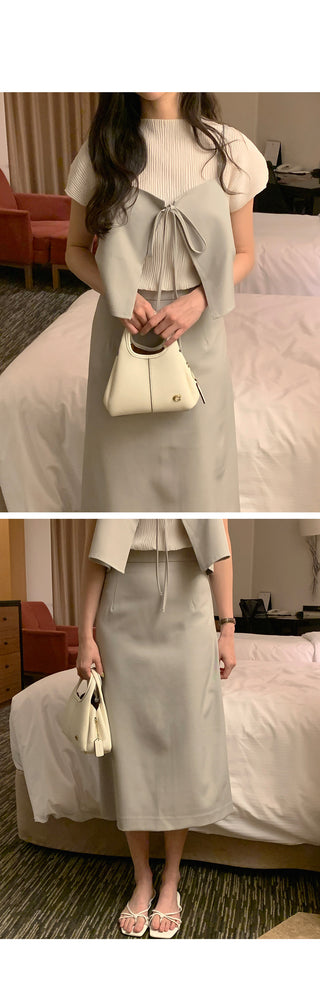 (2 colors) Slim Long Skirt