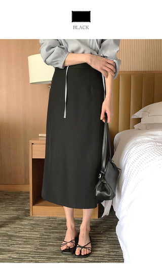 (2 colors) Slim Long Skirt
