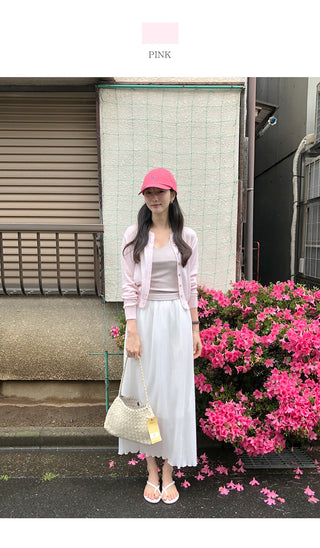 [3 colors] Cleanser Light Basic Cardigan
